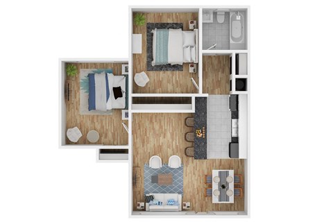 Coronado Springs  3D Floor Plan 2x1 CA 50